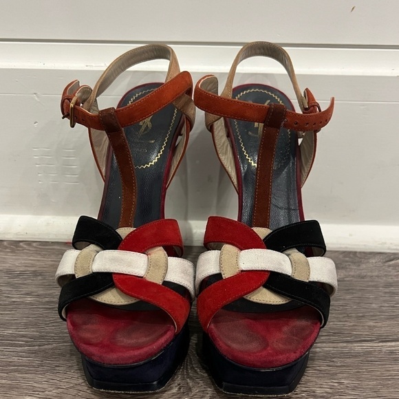 Yves Saint Laurent Multicolor Strappy Heels - Picture 7 of 7